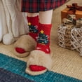 thumbnail image 5 of 3Pairs Christmas Fuzzy Socks Gift Pack Xmas Holiday Fluffy Socks Women Men Kids Winter Warm Slipper Socks Stretchy Novelty Funny Colorful Crew Socks, 5 of 5