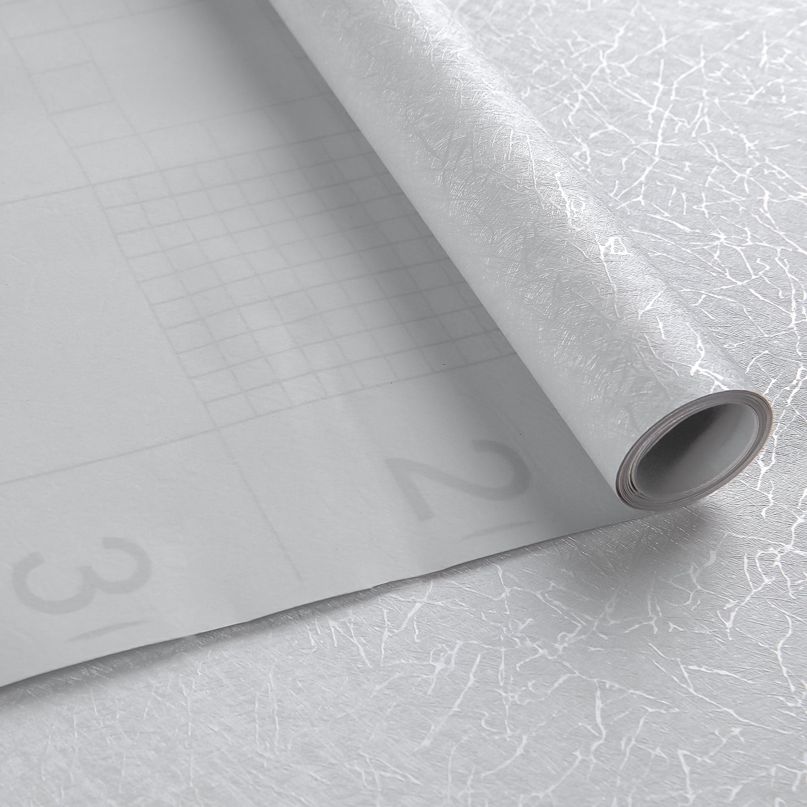 Abyssaly White Silk Peel and Stick Wallpaper 15.7" x 118"Self Adhesive Removable Waterproof Embossed Contact Paper Vinyl film Textured Paper for Kitchen Bedroom Cabinet Shelf