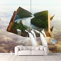 IDEA4WALL 6pcs Fantasy View Mysterious Place Peel and Stick Wallpaper Removable Wall Murals Large Wall Stickers for Home Decoration, 100"x24"