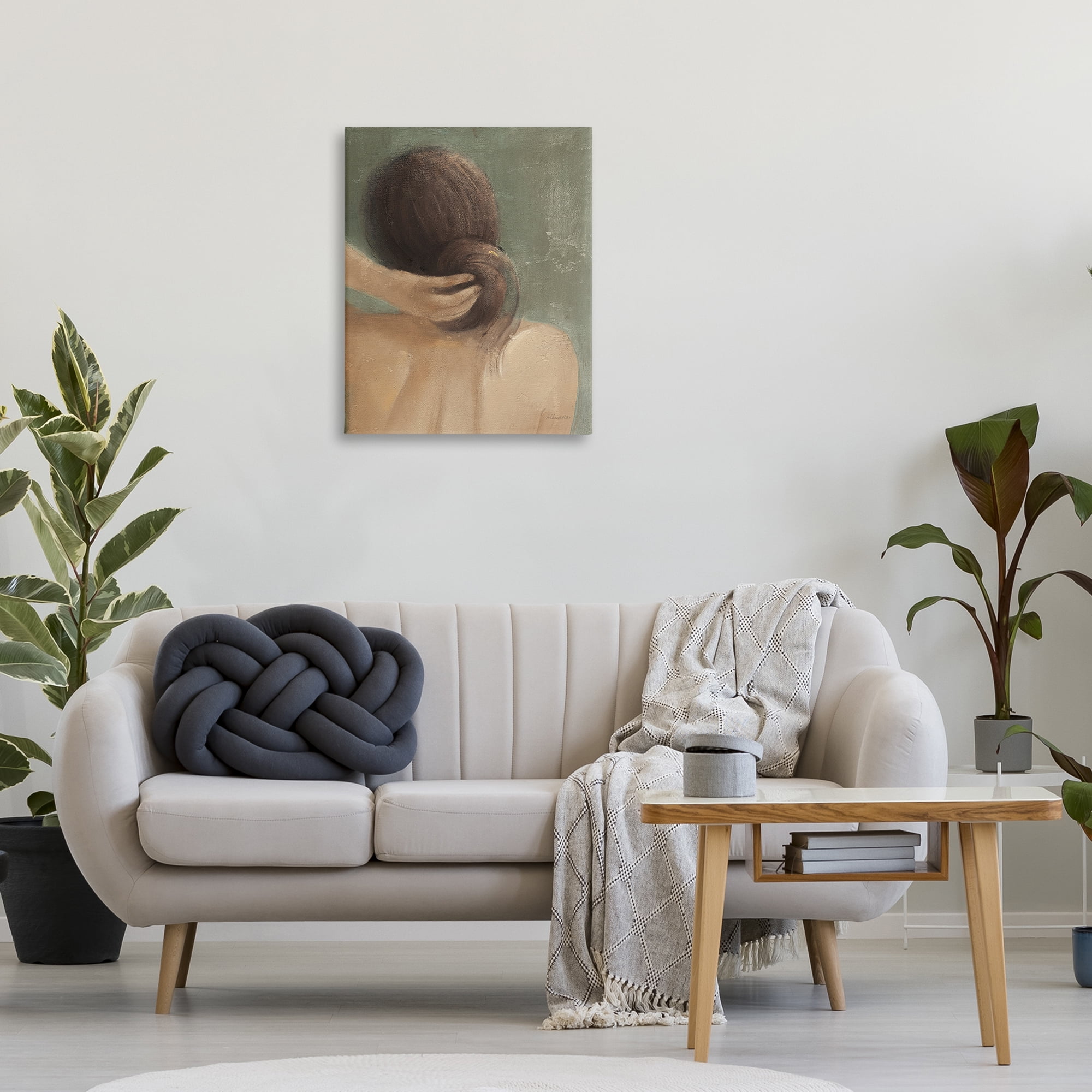 Stupell Industries Classic Brunette Woman Novelty Painting Gallery Wrapped Canvas Art Print Wall Art, 24 x 30
