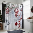 thumbnail image 4 of Christmas Bathroom Shower Curtain Cute Red Snowman Xmas Pine Leaf Winter Snowflake Waterproof Washable Shower Curtains for Bathtub Bath Decor with Grommets and Hook 66 X 72 Inch, 4 of 8