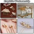thumbnail image 4 of 23Pcs Bridal Pearl Gold Hair Clips, STONCEL Wedding Flower Leaf Rhinestone Hair Pins, Bride Hair Combs Accessories U-shaped Hair Barrettes Headpieces for Bridesmaid Party Women Girl, 4 of 7