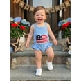 thumbnail image 5 of BemeyourBBs Newborn Baby Girl Boy 4th of July Outfit Independent Day Patriot Clothes Knit Sweater Romper Overalls Flag Sleeveless Bodysuit Jumpsuit Infant Baby Girl Boy Summer Clothes, 5 of 9