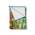 thumbnail image 2 of Zoo Soft Flannel Fleece Throw Blanket, Dinosaurs Living in Park Cartoon Prehistoric Wildlife Forest Trees Door Illustration, Cozy Plush for Indoor and Outdoor Use, 50" x 70", Multicolor, by Ambesonne, 2 of 6