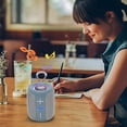 thumbnail image 4 of Latrodar New Exquisite Cylindrical Portable Bluetooth Speaker Colorful Lights Cool Gift Sound Well-Made Gray 4.4x4.4 Inch Home Gadgets, 4 of 4