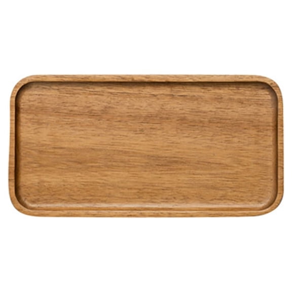 Rustic Walnut Wood Serving Tray Small Rectangular Platter for Coffee Tea Centerpiece