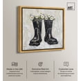 thumbnail image 2 of Rainboots And Daisies Chic Farmhouse Canvas Wall Art by Art Remedy, Gold Floater Frame, 20"x20", 2 of 7