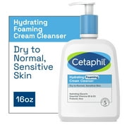 Cetaphil Hydrating Foaming Cream Face Cleanser, Transformative Cream-to-Foam Texture, 16oz