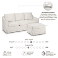 thumbnail image 3 of Bush Home Harper 80W Sofa and Storage Ottoman with Slipcovers in Ivory Basketweave Fabric, 3 of 4