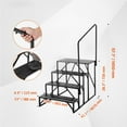 thumbnail image 3 of KFFKFF Camper Stairs, Quadruple Steps, Supports up to 440 LBS, Reinforced Carbon Steel, Includes Handrail, Anti-Slip Treads for Secure Access and Departure, Ideal for RV, Trailer, Camper Usage, 3 of 9