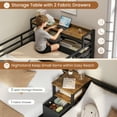 thumbnail image 5 of Triple Bunk Bed Twin Over Twin Over Twin Metal Bunk Bed with LED Lights and Charging Station, Loft Bed Frame with 3 Storage Drawers&Study Desk&Guardrails and Ladder,3 Bed Teens and Adults, Black, 5 of 11