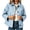 Light Blue, variant on Staron Women's Jacket Button Down Collared Long Sleeve Plaid Casual Lightweight Loose Spring Fall Summer Cardigan Coat, Brown L