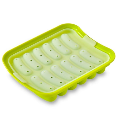 

FNNMNNR Silicone Sausage Mold Non-Stick Hot Dog Mold Finger Shaped Molds DIY Homemade Sausage Child Food Supplement Baking Utensils for Oven and Microwave Green