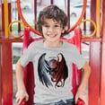 thumbnail image 3 of Tee Hunt Gothic Demon Angel Skull Kid's T-Shirt Horror Nightmare Halloween Boys Girls Tee, Gray, Medium, 3 of 5