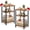 Brown/2P, variant on LANKANG 3 Tier Adjustable Height Coffee Table Multifunctional Storage Shelf Space Saving Bedside Table for Living Room Bedroom Office