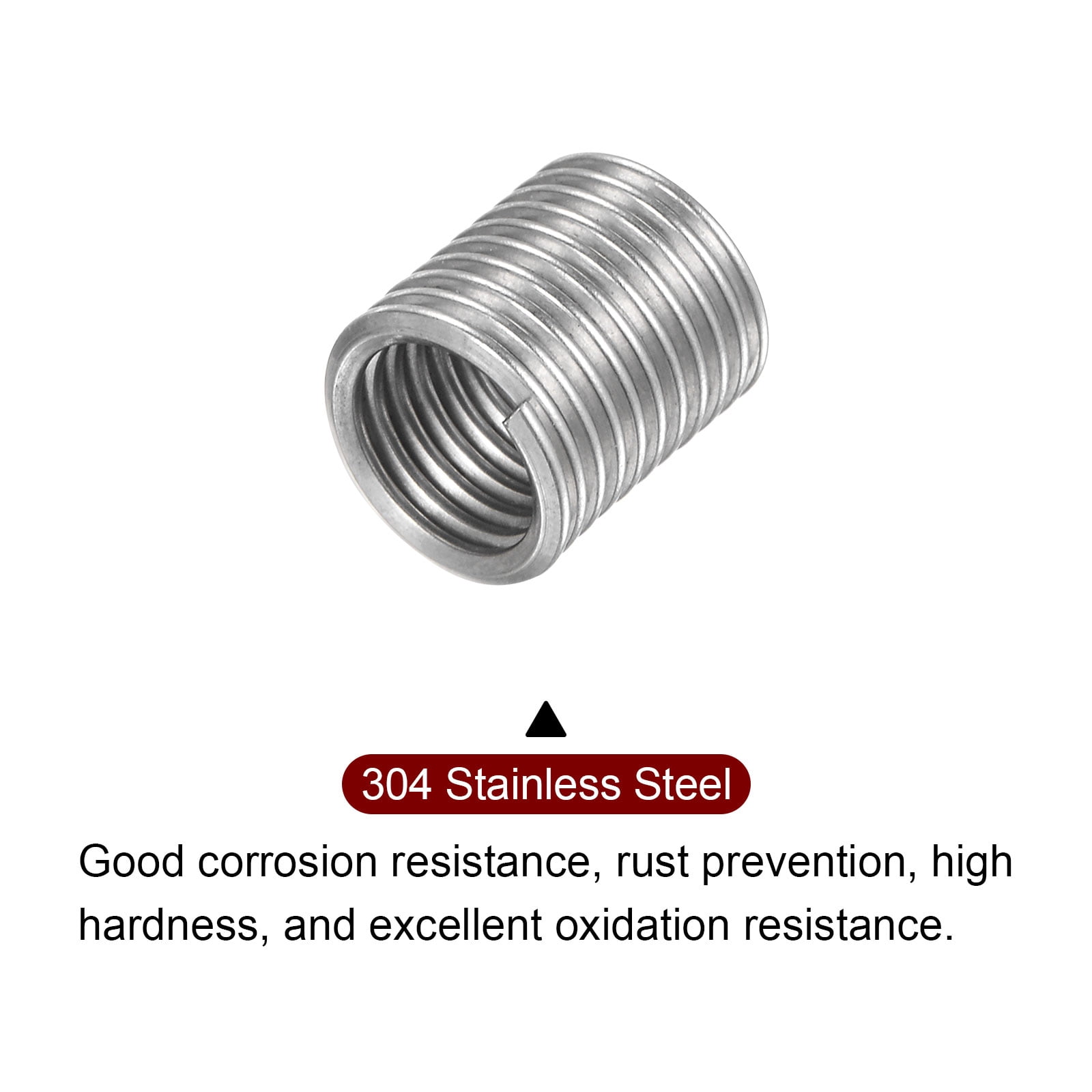 Unique Bargains 304 Stainless Steel Helical Wire Threaded Sleeve M8 x 1.25 2D