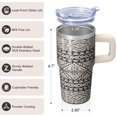 thumbnail image 3 of 20oz Boho Travel Coffee Mug with Lids and Straws, Stainless Steel Insulated Tumbler, Double Wall Vacuum Leakproof Bohemian Design, 3 of 5
