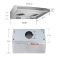 thumbnail image 5 of Pacific Trusteam Range Hood, 30''/36'' under cabinet, high-temperatur auto steam cleaning, Max 900CFM, LED light, responsive touch control, stainless steel housing (30''), 5 of 9