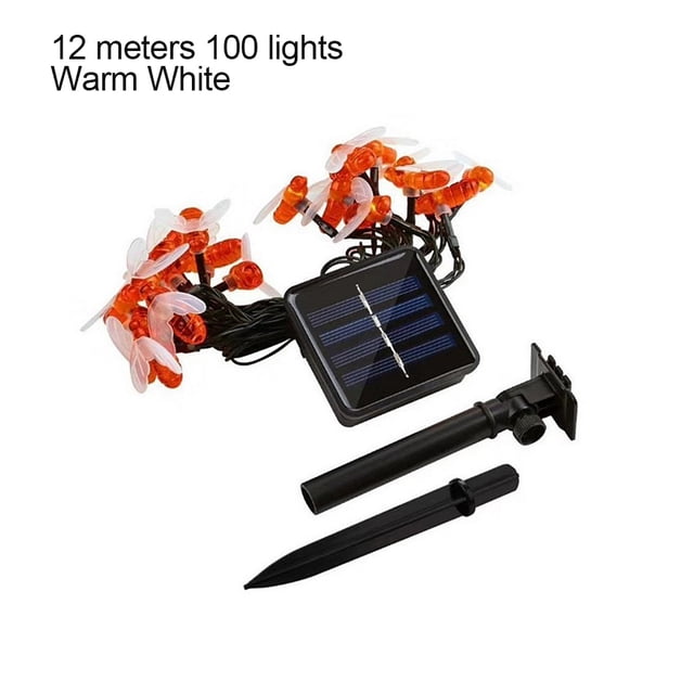 Cadena de luz LED Decoración Abeja Cadena de luz Lámpara ajustable de energía solar para parque de jardín, Blanco cálido, 12m, 100LED Inevent HA006383-02B