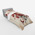 thumbnail image 2 of Ambesonne Rustic Bedding Set 3 Pcs, Warm Tone Botanical Design, TwinXL, Red Blue Grey and Eggshell, 2 of 2
