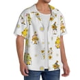 thumbnail image 2 of Kdxio Men's Hawaiian Shirt for Men Short Sleeve Shirt Gnome With Sunflower Summer Casual Holiday Beach Button Down T-Shirts, 2 of 5