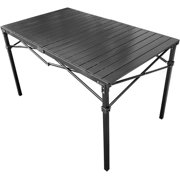 GoTEAM! Portable Heavy Duty Aluminum Roll-Top Table, Camping/Tailgating/Beach Instant Table with Carry Bag (Large)