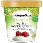 HAAGEN-DAZS Vanilla Raspberry Swirl Low Fat Frozen Yogurt 14 fl. oz. Carton