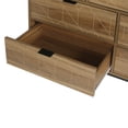 thumbnail image 6 of Yardi Yard 7 Double Drawer Dresser for Bedroom, Modern Accent Wide Chest with Black Knobs and Metal Legs Walnut, 6 of 10