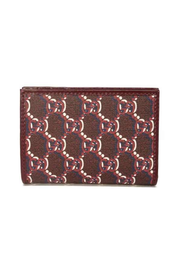 Pre-Owned Gucci GUCCI Bi-fold Wallet GG Shadow Medium Supreme Bordeaux Unused Logo Rosso Ancora...