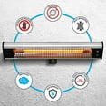 thumbnail image 4 of Infrared Outdoor Electric Space Heater - 1500W Fast Heating Outdoor Wall /Ceiling Heater Odorless Waterproof Electric Patio Heater w/ High Rated Aluminum Reflector - Remote Control -SereneLife SLOHT28, 4 of 5