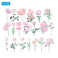 thumbnail image 3 of Uxcell Calcomanías de Flores Transparentes de Vinilo, Calcomanías de Flores de PET Claras para Álbum de Recortes, Rosa Claro 80 Hojas, 3 of 6