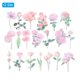 thumbnail image 3 of Uxcell Calcomanías de Flores Transparentes de Vinilo, Calcomanías de Flores de PET Claras para Álbum de Recortes, Rosa Claro 80 Hojas, 3 of 6