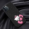 thumbnail image 3 of Phone Case For iPhone 14 Plus 13 12 Mini 11 Pro Max XS XR X 8 7 Plus 14Pro Black Silicone Cover Fundas Cute Cool Hello Kitty Cat, 3 of 5
