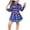 Purple, variant on Hienoo Girls Outfits Plaid Long Sleeve Jacket & Pleated Skirt Set