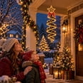 thumbnail image 4 of Hometravel Christmas Spiral Hanging LED Light Decor, Pre-lit Holiday Hanging Ornament, Assorted Designs with Bear/Bow Bell/Star Tree, Lighted Decoration for Porch, Doorway & Outdoor Christmas Decor, 4 of 6