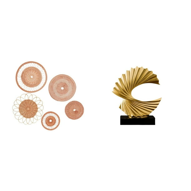 Set de manualidades para pared, tapiz de ratán tejido a mano, adorno decorativo con forma de ola, escultura de resina, ideal para sala de estar, comed
