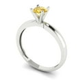 thumbnail image 2 of Solitaire Engagement Ring for Women - 0.5ct Yellow Moissanite in 18K White Gold Promise Ring, 2 of 6