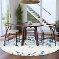 thumbnail image 4 of Blue Eucalyptus Leaves 5ft Round Rug, Farmhouse Botanical Watercolor Non-Skid Rubber Backing Large Area Rugs - Living Room Bedroom Home Office, Indoor Floor Mat Carpets Washable Rug, 4 of 9