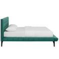 thumbnail image 4 of Maklaine Queen Biscuit Tufted Performance Velvet Platform Bed in Teal Blue, 4 of 6