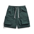 thumbnail image 5 of Mens Cargo Shorts Plus Size Drawstring Elastic Waist Straight Leg Multi Pockets Summer Outdoor Hiking Beach Shorts S-4XL, 5 of 10