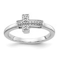 thumbnail image 3 of 14K White Gold Diamond Cross Ring (0.05Cttw) Ring Size 7, 3 of 5