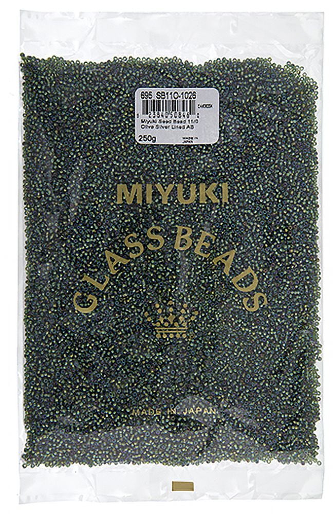 Miyuki Glass Seed Beads 11/0 (250g) DB1026 Silverlined Olive AB Bead