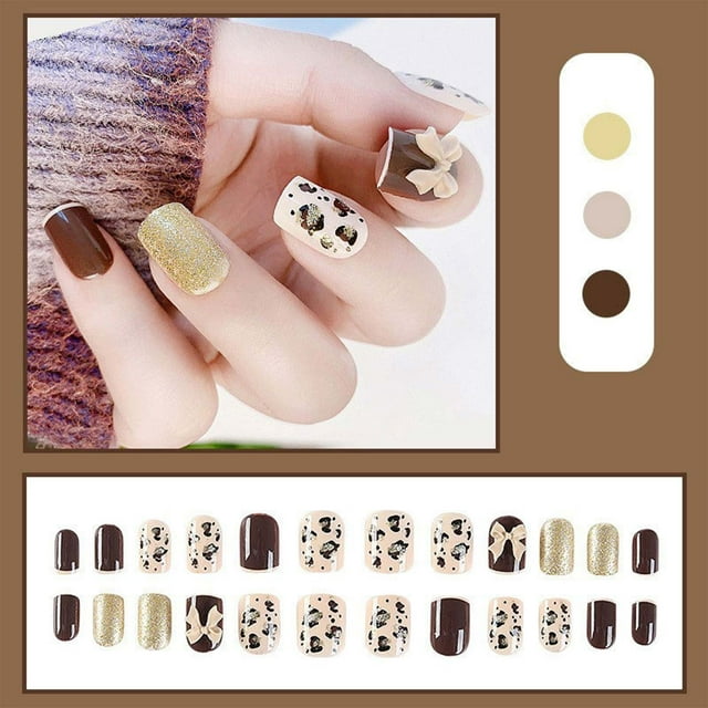 Ongles de Classification de Produits – Ensemble à Rayures pour Ongles Acryliques à Presser Application Facile à Coller Comprend 24 pour Femmes et Filles - Accessoires