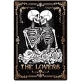 thumbnail image 2 of Iron Valentine's Day Tin Sign Skeleton Hugs Metal Tin Sign The Lovers Vintage Metal Signs Rose Signs and Plaques for Bedroom Living Room Valentine's Day Man Cave Wall Decoration, 2 of 7