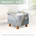 thumbnail image 3 of SCRAWLGOD Marble Print Light Blue Square Ottoman Cover Jacquard Fabric Ottoman Slipcover Stretchable Footrest Stool Covers for Square and Rectangle Ottomans, 3 of 7