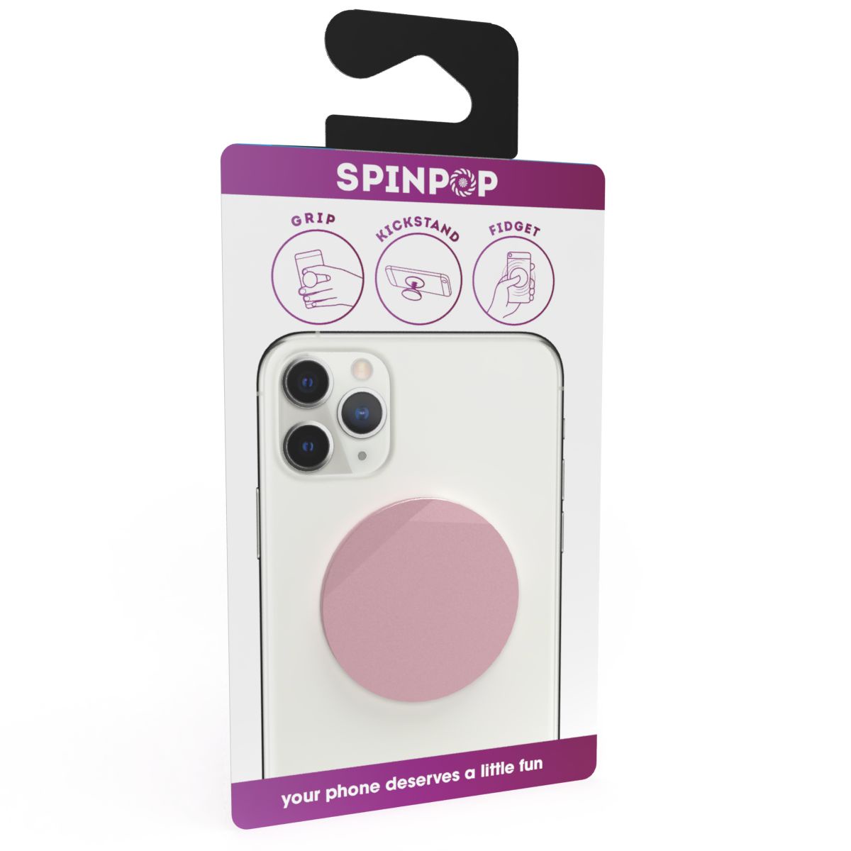 Spinpop Metallic Faceted Phone Grip - Pink