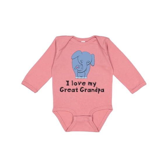 Inktastic I Love my Great Grandpa Elephant Boys or Girls Long Sleeve Baby Bodysuit