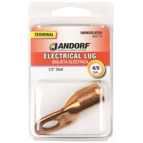 Jandorf 60778 Electrical Lug, 4/0 AWG Wire, 1/2 in Stud, Copper Contact, Brown