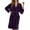 Dark Purple, variant on Womens Bathrobe, Hugcore Womens Long Fleece Robe Fuzzy Cozy Warm Bathrobe Shawl Collar Spa Robe Laddies Textured House Coat Fluffy Robes for Women Blackish Green L