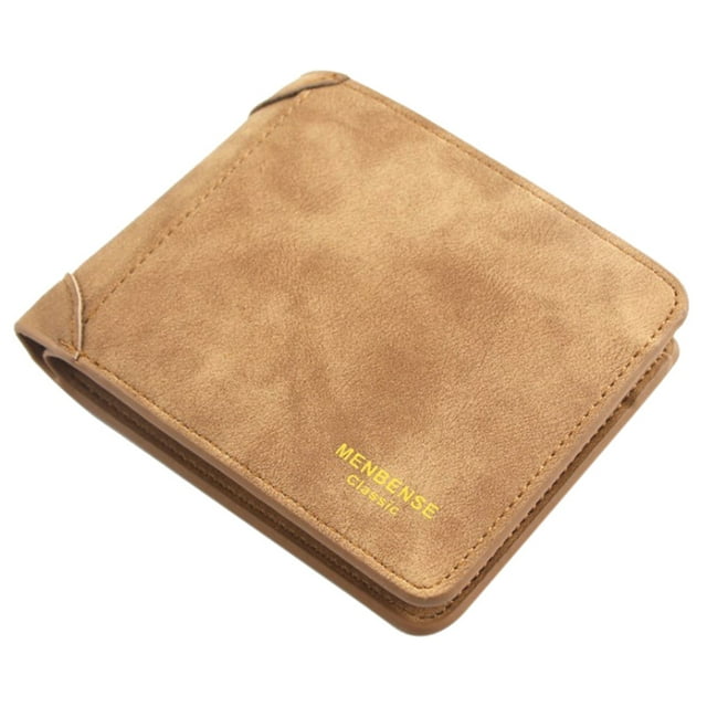 Men's Wallet Faux Leather Matte Bifold Wallet Credit Card Holder with ID Window